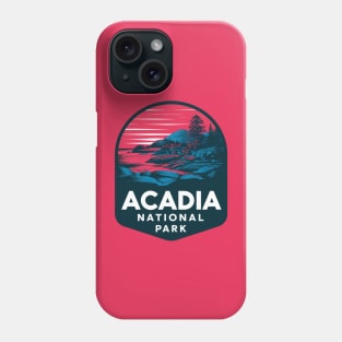 Red Sky Above Acadia National Park Emblem Phone Case