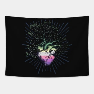 Genderfae Heart Tree of Life Tapestry