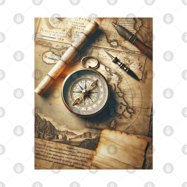 Vintage Compass - Cartographer's Dream by POD24