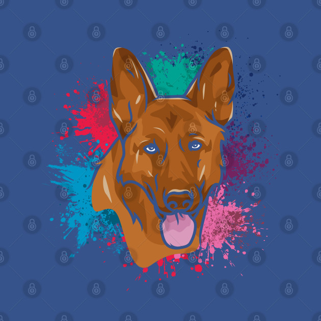 German shepherd colorful dog - Dog - T-Shirt