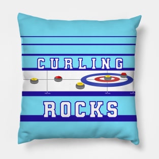 [Except Apparel] Curling Rocks - IceBlue BackGround Pillow