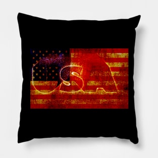 USA 3D Grunge Stars and Stripes Flag Pillow