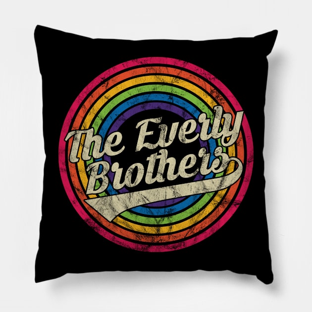 The Everly Brothers - Retro Rainbow Faded-Style Pillow by MaydenArt