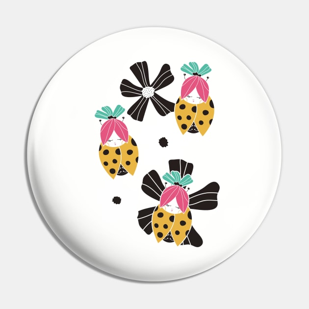 Lady Lazy Bug Pin by LimeGreenPalace