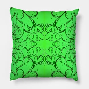 Green heart branches Pillow