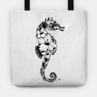 Floral Seahorse Tote