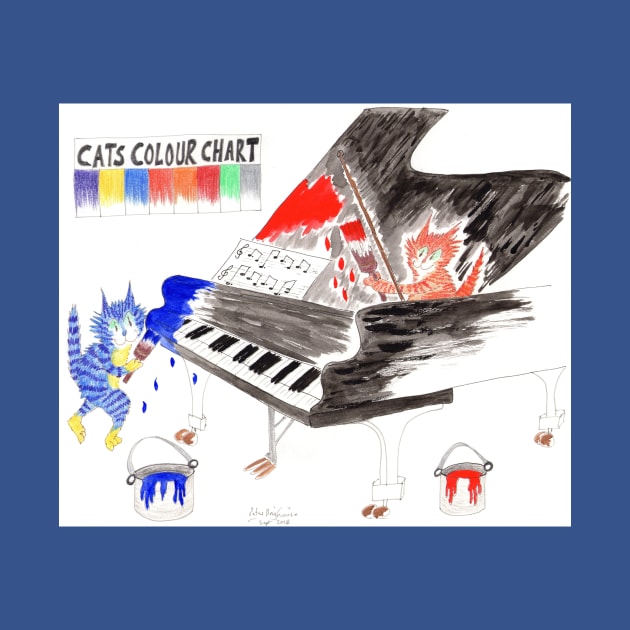 Cats paint the grand piano by MrTiggersShop