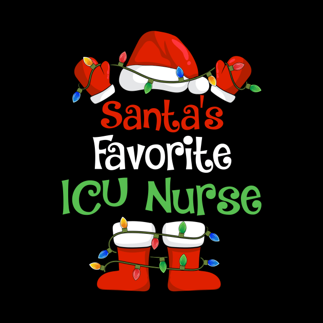 Santa's Favorite ICU Nurse Funny Christmas Pajamas by cloverbozic2259lda