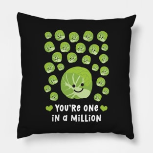 One In A Million Brussels Sprout (White) Pillow