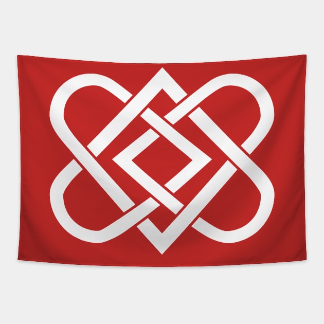 Celtic Knot Heart - Valentines Day - White Tapestry by skauff