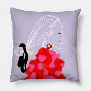 Lady in red Pillow