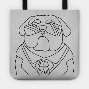 Bulldog in a black suit Tote