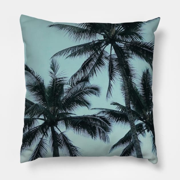 Palm Trees By the Beach Pillow by AlexandraStr