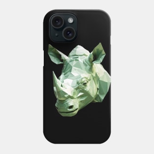 Green rhino head geometric art Phone Case