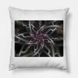 Spiky Pink and Grey Spiral Pillow