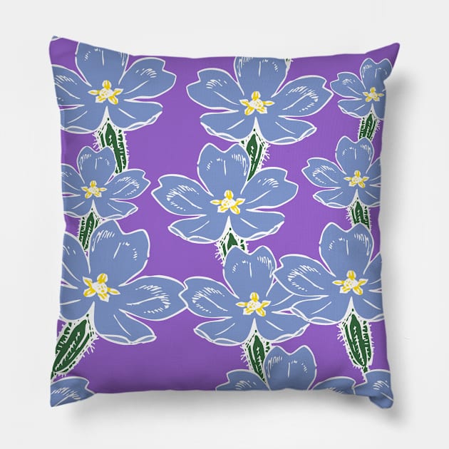 Primroses in Amethyst Color Background Pillow by aybe7elf