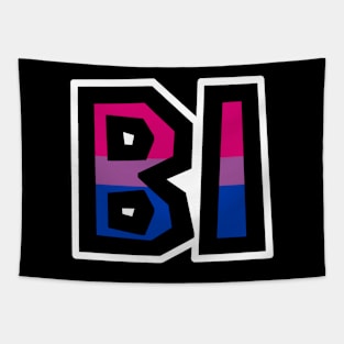 Bi Text - Bisexual Pride Flag Colours - Loud and Proud Sexuality - Bisexual Tapestry