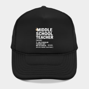 Teacher Appreciation Teacher Definition Middle School Hat
