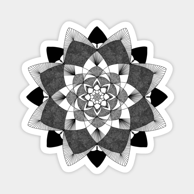 Floral Dotwork Mandala Magnet by Trashley Banks