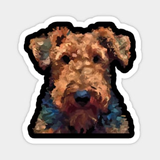 Cute Airedale Terrier Brush Painting Artwork Magnet