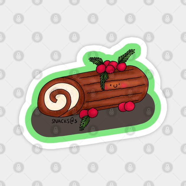 Christmas Yule Log Magnet by Snacks At 3