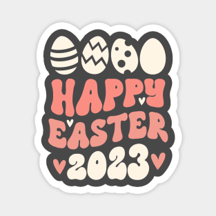 Happy Easter 2023 Eggs Peach Magnet