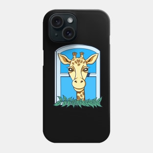 Cute Peeking Giraffe in the Window Phone Case