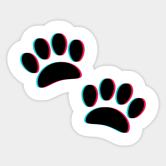 TikTok cat paw emoji smiley Black - Tiktok Cat Dog | TeePublic