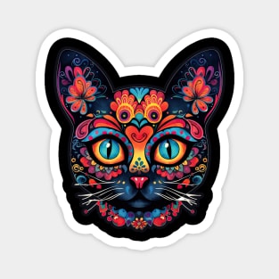 Citrus Zesty Sugar Skull Cat Magnet