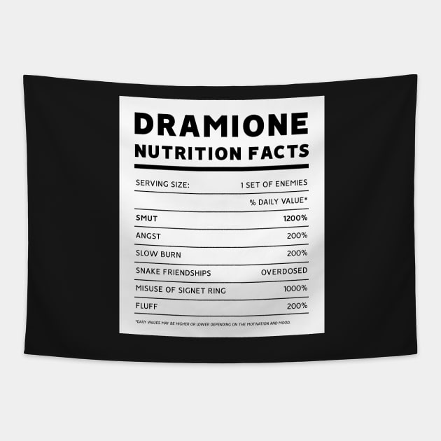 Dramione Nutrition Facts Tapestry by MoviesAndOthers