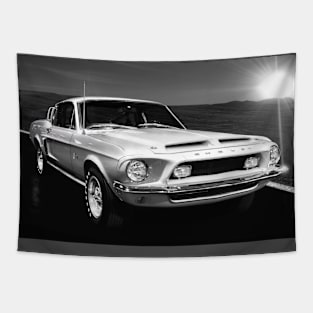 Shelby Cobra Mustang 1968 BW Tapestry