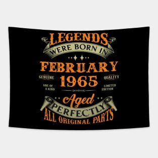 58th Birthday Gift Legends Born In February 1965 58 Years Old Tapestry
