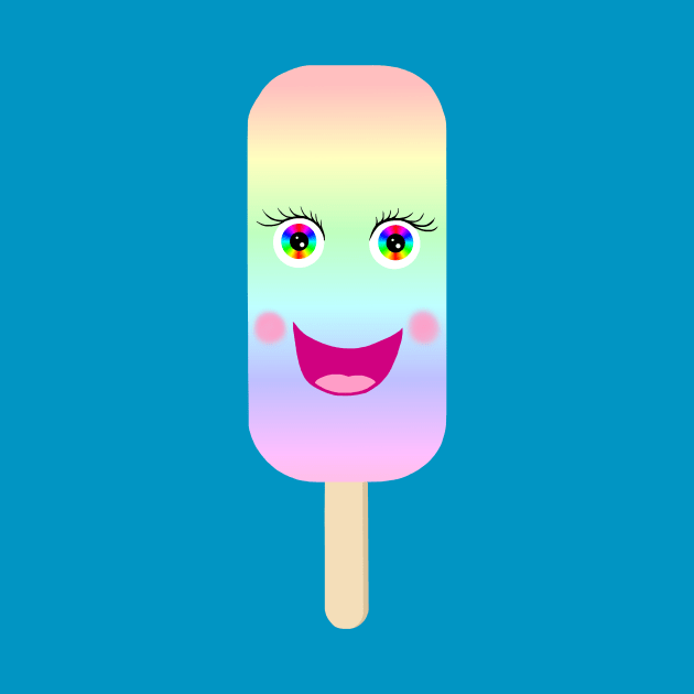 Happy Pastel Rainbow Popsicle by Art by Deborah Camp