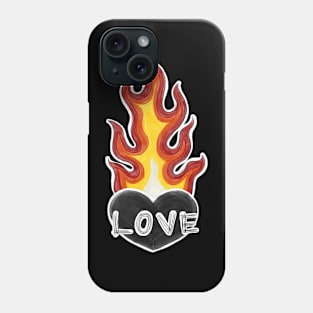 Burning LOVE Heart Phone Case