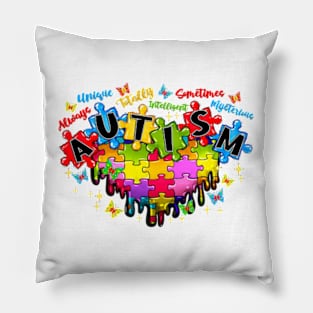 Autism Hearts, Autism Awareness, Puzzle Hearts, Autism Puzzle Pillow