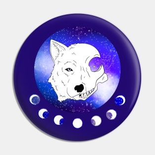 Wolf Moon Moonphases Wolf Skull Pin