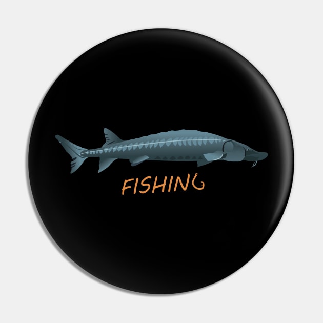 Sturgeon Fishing Pin by NorseTech