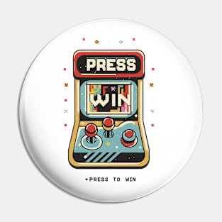 Press To win Funny humorous Gaming Pin