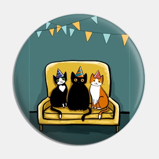 Party Hat Cats Pin