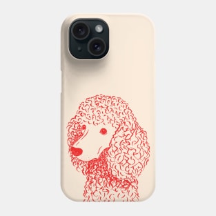 Poodle (Light Peach and Red) Phone Case