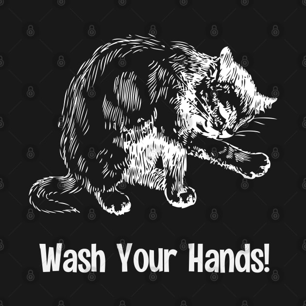 Cute Cat Saying Wash Your Hands! by jutulen