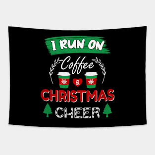 I Run On Coffee and Christmas Cheer Tapestry