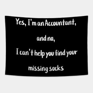 Yes, I'm an Accountant, and no, I can't help you find your missing socks Tapestry