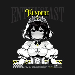 Tsundere Enthusiast - Aesthetic streetwear hard love girl T-Shirt