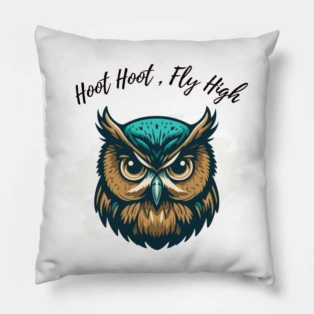 Flight of the Hooters Pillow by King Hoopoe