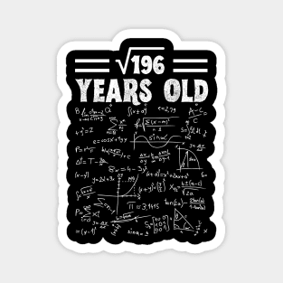 Square Root Of 196 14th Birthday, 14 Year Old Math Lover Gift Magnet