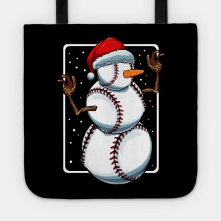 Baseball Snowman - Baseball Fan Christmas Present Tote