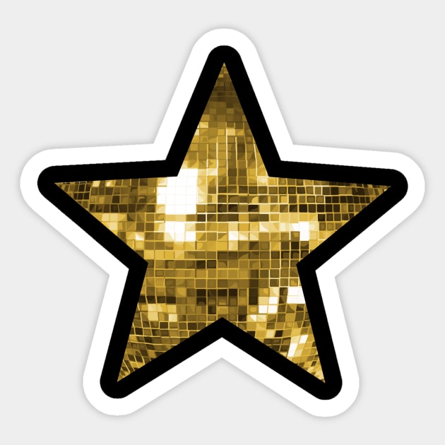 Gold Star Sticker Pattern Yellow