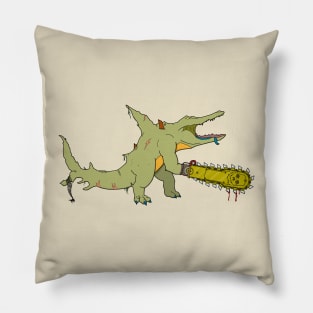 Crocodile Chainsaw Massacre Pillow