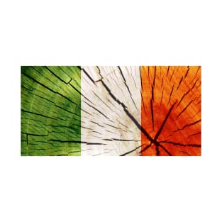 Flag of Ireland – Tree Trunk Wood T-Shirt